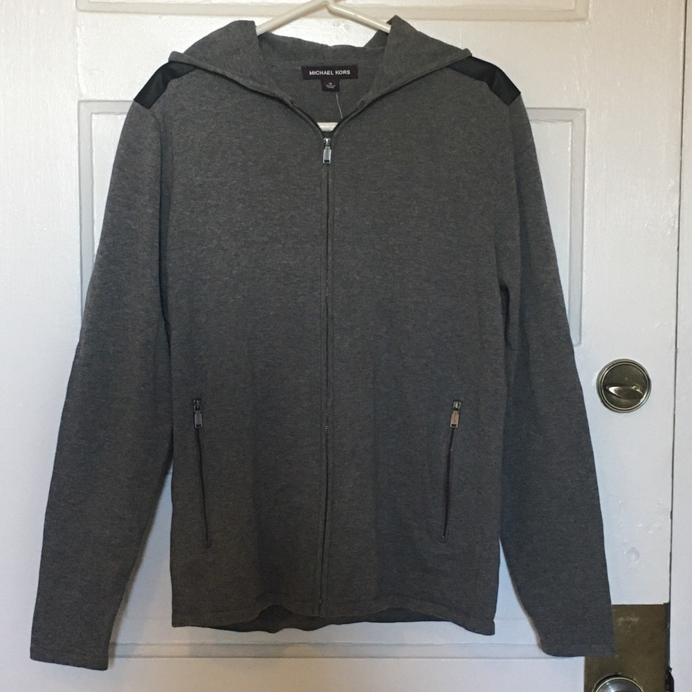 Men’s Michael Kors Zip-Up Hoodie. Grey. Medium.